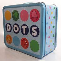 2010 Dots Candy Snack Embossed Light Blue Tin Metal Lunch Box