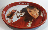 Vintage 1982 Coca-Cola Coke is it! Enjoy Coke Kim Christmas Tray Canadian Edition Metal Beverage Serving Tray