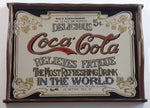 Vintage Coca-Cola Coke Delicious 5 Cents Relieves Fatigue Wood Framed Mirror Pub Lounge Beverage Drink Tray