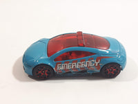2014 Hot Wheels HW City Mitsubishi Eclipse Concept Car Blue Die Cast Toy Car Fire Dept Emergency Vehicle