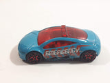 2014 Hot Wheels HW City Mitsubishi Eclipse Concept Car Blue Die Cast Toy Car Fire Dept Emergency Vehicle