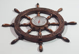Vintage Captain's Ships Wheel 6 1/4" Diameter Copper Toned Metal Thermometer