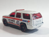 2009 Hot Wheels HW City Works '07 Chevy Tahoe Fire Dept. Rescue #8 White Die Cast Toy Car Emergency Vehicle