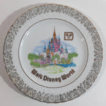 Vintage Walt Disney World Pink Castle Themed Gold Trimmed Brown Speckled 7 1/2" Collector Plate Wall Hanging