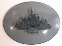 Vintage Walt Disney Productions Disneyland White Castle Themed 6 1/4" x 8 1/2" Oval Shaped Tinted Glass Plate