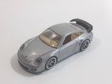 2010 Hot Wheels Porsche 911 GT2 Silver Grey Die Cast Toy Race Car Vehicle