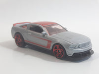 2012 Hot Wheels Mustang Boss 302 Laguna Seca Metallic Grey Die Cast Toy Car Vehicle