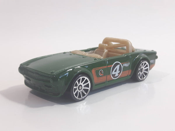 2013 Hot Wheels Triumph TR6 Green #4 Die Cast Toy Race Car Vehicle