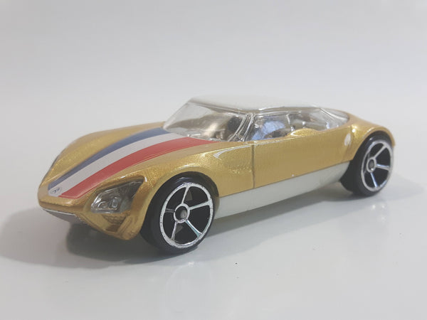 2009 Hot Wheels Avant Garde Metallic Gold Die Cast Toy Car Vehicle