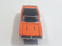 2009 Johnny Lightning Muscle Cars No. 488 1969 Dodge Charger R/T 440 Orange Die Cast Toy Car Vehicle with Opening Hood