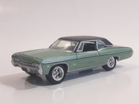 Johnny Lightning Muscle Cars No. 942 1968 Chevy Impala Satin Mint Green with Black Roof Die Cast Toy Car Vehicle with Opening Hood