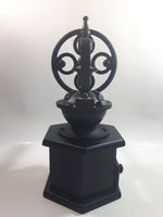 Paderno Antique Style Cast Iron Hand Wheel Coffee Grinder Mill with Black Hexagon Wood Shaped Base