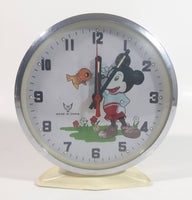 Vintage White Dove Mickey Mouse Style Animated Bird Windup Alarm Clock Made in China