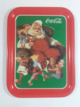 1990 Coca-Cola Coke "Santa With Elves" 1960 Christmas Print Ad Metal Beverage Tray