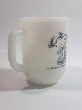 Vintage 1965 Anchor Hocking Fire King Schulz Snoopy and Woodstock "At Times Life Is Pure Joy!" White Milk Glass Coffee Mug