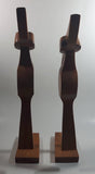 Pair of Vintage June, 1971 Wood Bird Sculptures 15 1/2" Tall Signed