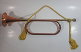 Vintage Decorative Copper Bugle Trumpet Musical Instrument Wall Decor with Yellow Tassel Rope