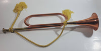 Vintage Decorative Copper Bugle Trumpet Musical Instrument Wall Decor with Yellow Tassel Rope
