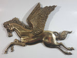 Vintage Pegasus Mythical Creature Horse with Wings Brass Metal Wall Decor
