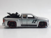 2011 Hot Wheels Chevy Silverado Truck Metalflake Silver Die Cast Toy Car Vehicle