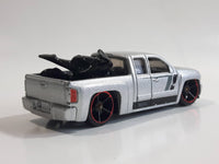 2011 Hot Wheels Chevy Silverado Truck Metalflake Silver Die Cast Toy Car Vehicle