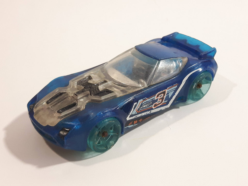 2013 Hot Wheels HW Racing X-Raycers Nerve Hammer Clear Blue Die Cast T ...