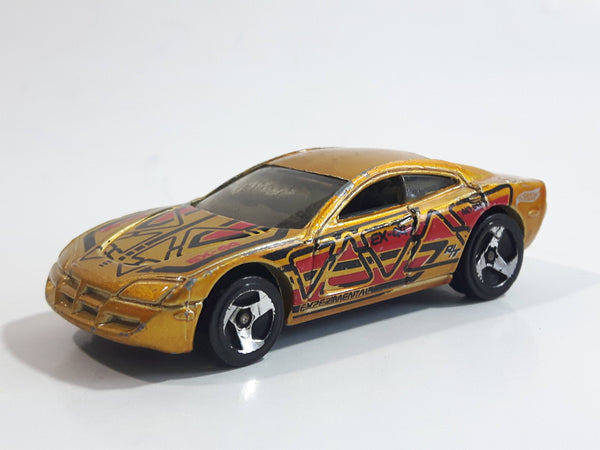 2004 Hot Wheels Zero-G Dodge Charger R/T Metalflake Gold Die Cast Toy Car Vehicle