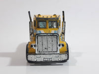 1990 Matchbox MOTOR-CITY Construction Peterbilt Cement Mixer Semi Tractor Truck Yellow 1/80 Scale Die Cast Toy Rig Vehicle