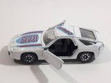 Vintage 1980s Porsche 928 Turbo White Die Cast Toy Race Car Vehicle w/ Opening Doors Made in Hong Kong