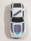 Vintage 1980s Porsche 928 Turbo White Die Cast Toy Race Car Vehicle w/ Opening Doors Made in Hong Kong