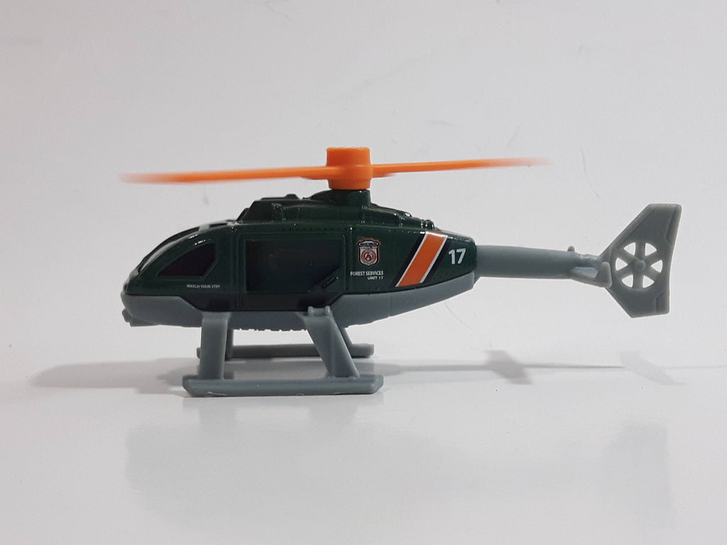 2018 Matchbox Wildfire Rescue Rescue Helicopter Dark Green Die Cast To ...
