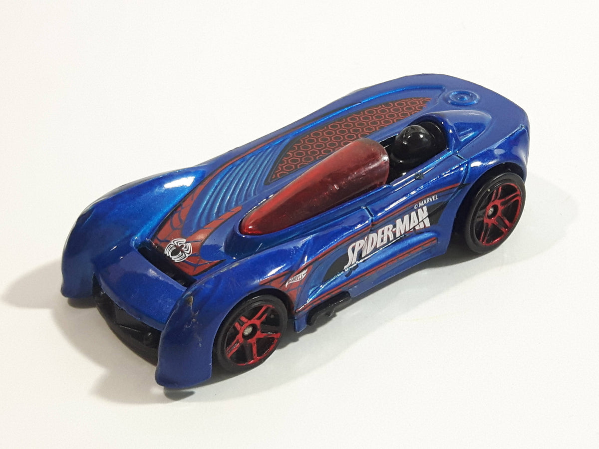 2015 Hot Wheels Ultimate Spider-Man vs The Sinister 6 Monoposto Blue D ...