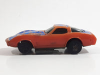 Vintage 1980 Kidco Key Cars Corvette Stars and Stripes Rebel Orange Plastic Body Die Cast Toy Car Vehicle