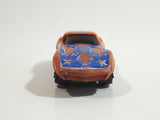 Vintage 1980 Kidco Key Cars Corvette Stars and Stripes Rebel Orange Plastic Body Die Cast Toy Car Vehicle