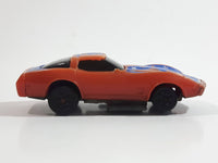 Vintage 1980 Kidco Key Cars Corvette Stars and Stripes Rebel Orange Plastic Body Die Cast Toy Car Vehicle