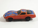 Vintage 1980 Kidco Key Cars Corvette Stars and Stripes Rebel Orange Plastic Body Die Cast Toy Car Vehicle