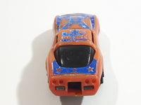 Vintage 1980 Kidco Key Cars Corvette Stars and Stripes Rebel Orange Plastic Body Die Cast Toy Car Vehicle