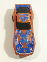 Vintage 1980 Kidco Key Cars Corvette Stars and Stripes Rebel Orange Plastic Body Die Cast Toy Car Vehicle