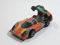 Vintage 1975 Hot Wheels Flying Colors Porsche P-917 Orange Die Cast Toy Car Vehicle with Opening Rear Hood