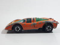 Vintage 1975 Hot Wheels Flying Colors Porsche P-917 Orange Die Cast Toy Car Vehicle with Opening Rear Hood