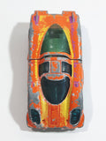 Vintage 1975 Hot Wheels Flying Colors Porsche P-917 Orange Die Cast Toy Car Vehicle with Opening Rear Hood