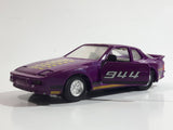 Vintage Yat Ming No. 8307 Porsche 944 Turbo Purple Pull-Back Friction Motorized Die Cast Toy Car Vehicle with Opening Doors and Flip up Headlights