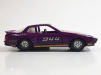 Vintage Yat Ming No. 8307 Porsche 944 Turbo Purple Pull-Back Friction Motorized Die Cast Toy Car Vehicle with Opening Doors and Flip up Headlights