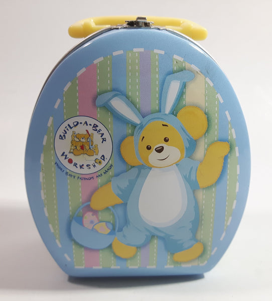 Build-A-Bear Easter Bunny Themed Small Lunch Box Style Tin Metal Container with Handle