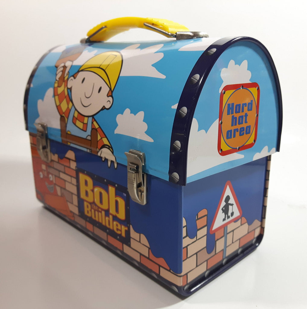 2001 Bob The Builder Tin Metal Curved Top Lunch Box Treasure Valley