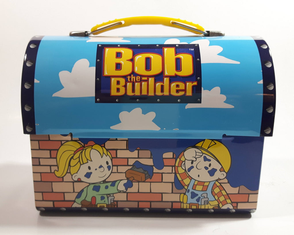 2001 Bob The Builder Tin Metal Curved Top Lunch Box Treasure Valley