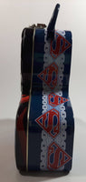 2003 DC Comics Superman Upper Body Head Bust Shaped Embossed Tin Metal Lunch Box