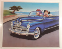 Disney Mickey Mouse Club Mickey and Minnie in Blue Classic Car Hardboard 15 3/4" x 19 3/4" Wall Hanging