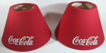 Coca-Cola Coke Embroidered Red Fabric White Lettering Lamp Shades Set of 2