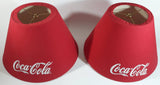 Coca-Cola Coke Embroidered Red Fabric White Lettering Lamp Shades Set of 2